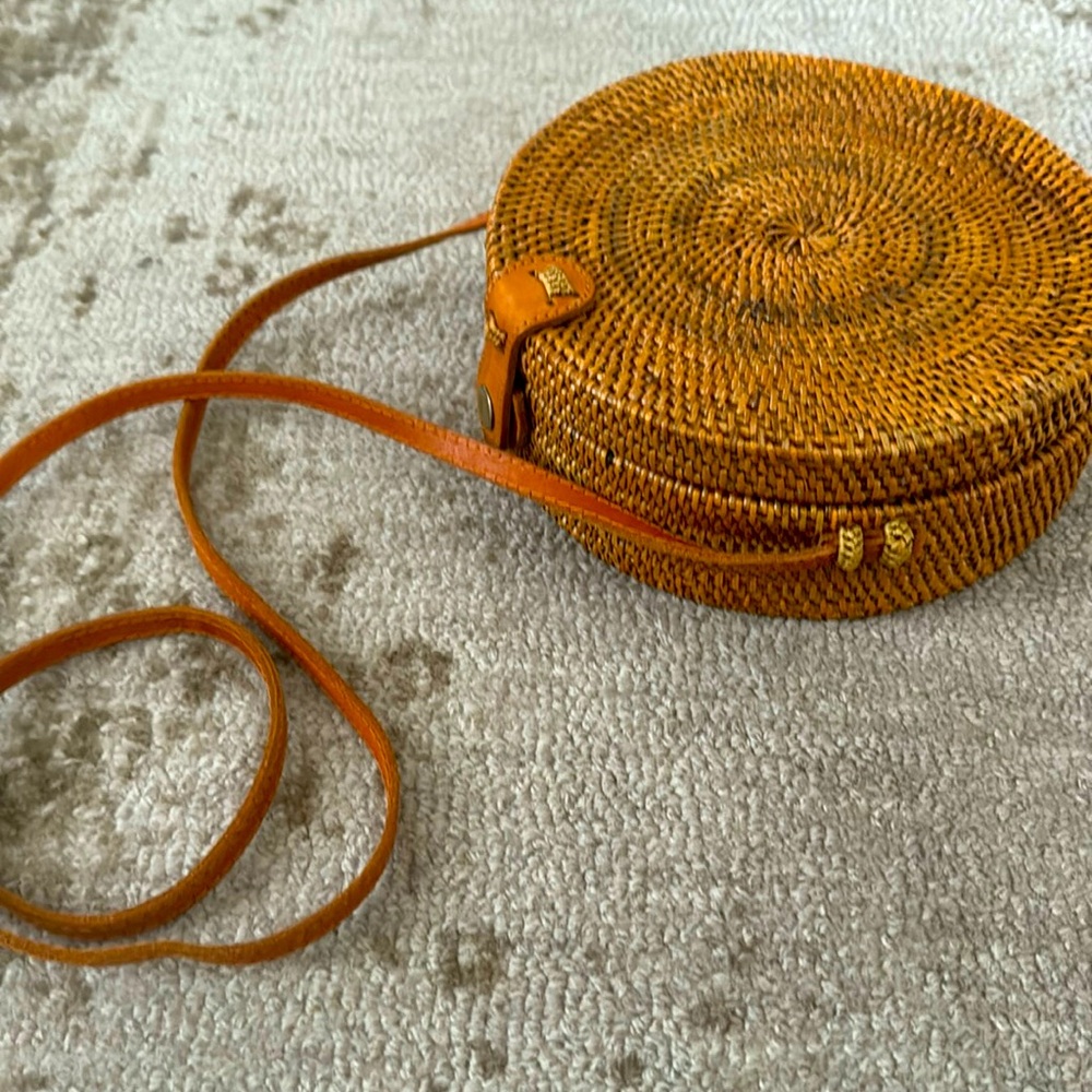 Amerii Rattan circle purse